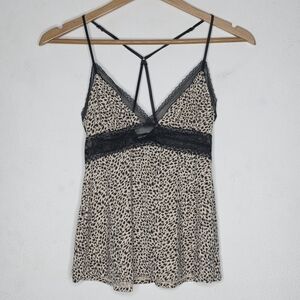 NEW Victoria's Secret Lingerie‎ Chemise Babydoll Cheetah Print Top Women's Small